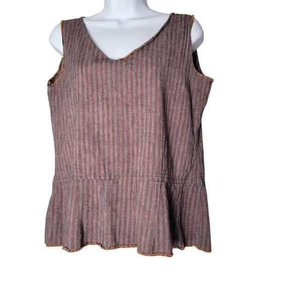 Tribe Art You Wear Boho Beachy Tank M Handwoven Cotton Cottagecore Festival Top - Picture 1 of 9